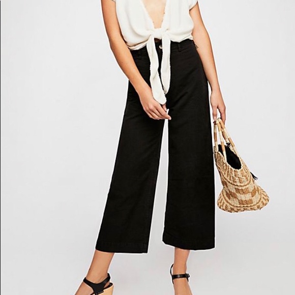 Free People Pants - Free People Patti Crop High Waist Black Pant 24